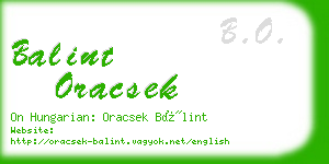 balint oracsek business card